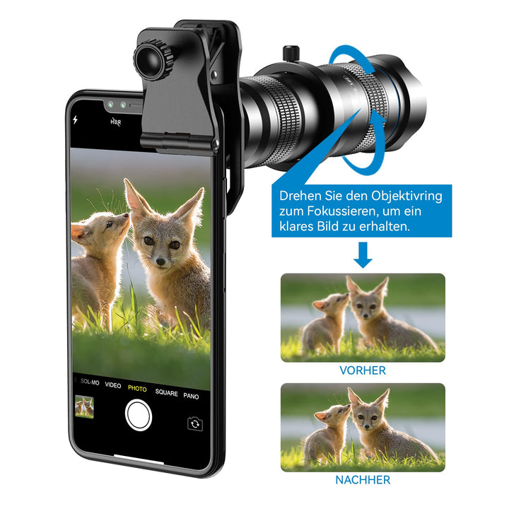 Smartphone Teleobjektiv 28x mit Clip für iPhone Android Monokular - Bild 4
