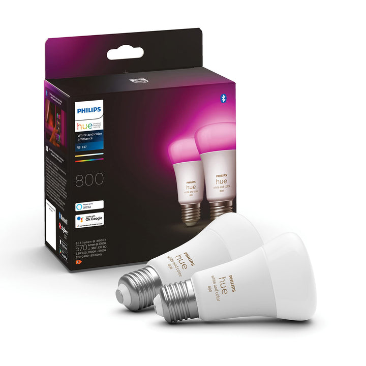 Smart LED Lampe E27 16 Mio. Farben dimmbar 806 lm 2er Pack