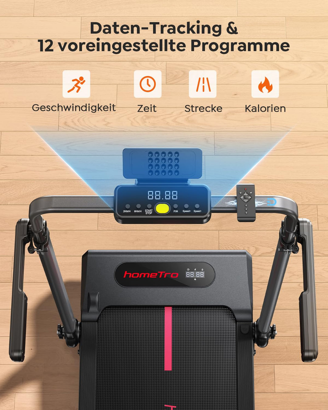 Laufband klappbar 3,0 PS Motor 7% Steigung Heim-Fitness - Bild 7