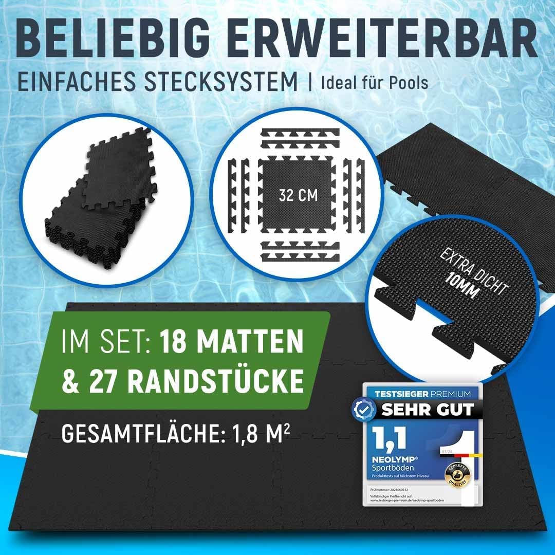 Pool Bodenschutzmatte EVA-Schaum 72-teilig zuschneidbar 6,8 m² - Bild 5