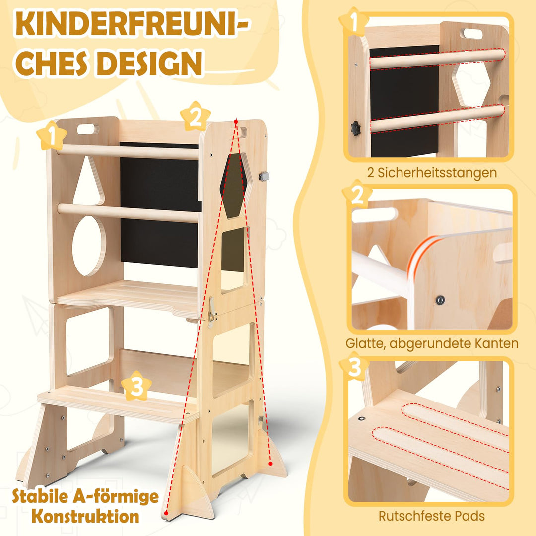 Lernturm 3-in-1 mit Tafel klappbar für Kinder ab 1 Jahr - Bild 2