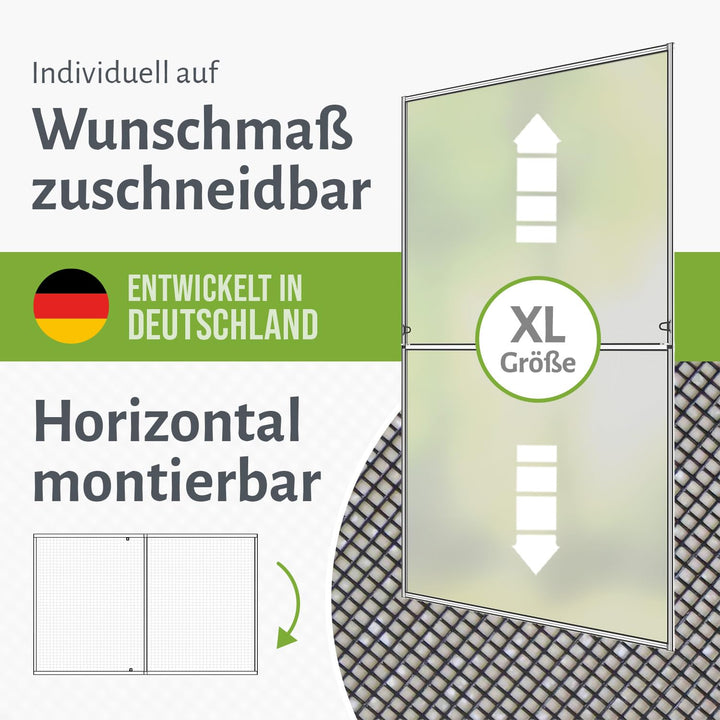 Fliegengitter bodentiefe Fenster Aluminium Slim 130x220 cm anthrazit - Bild 3