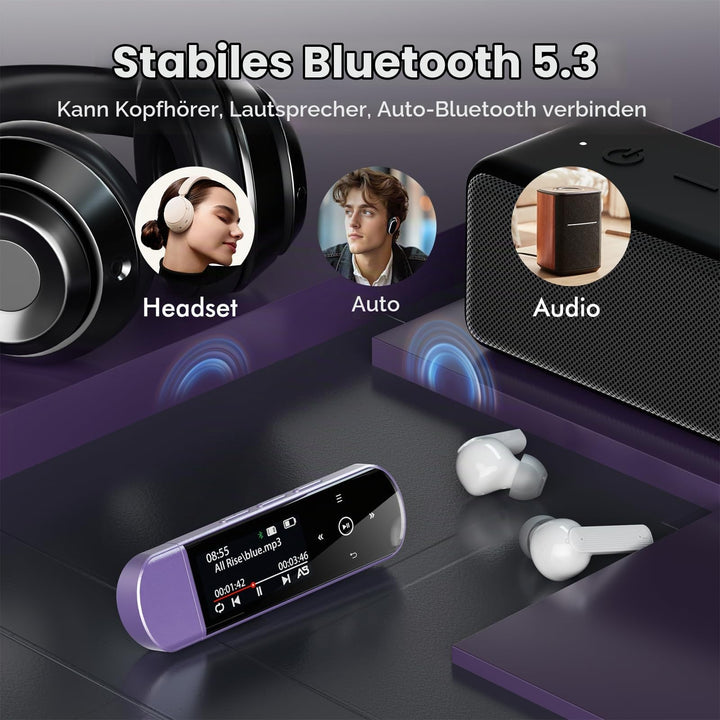 MP3 Player Clip 64GB Bluetooth 5.3 mit FM Radio &amp; Recorder - Bild 3