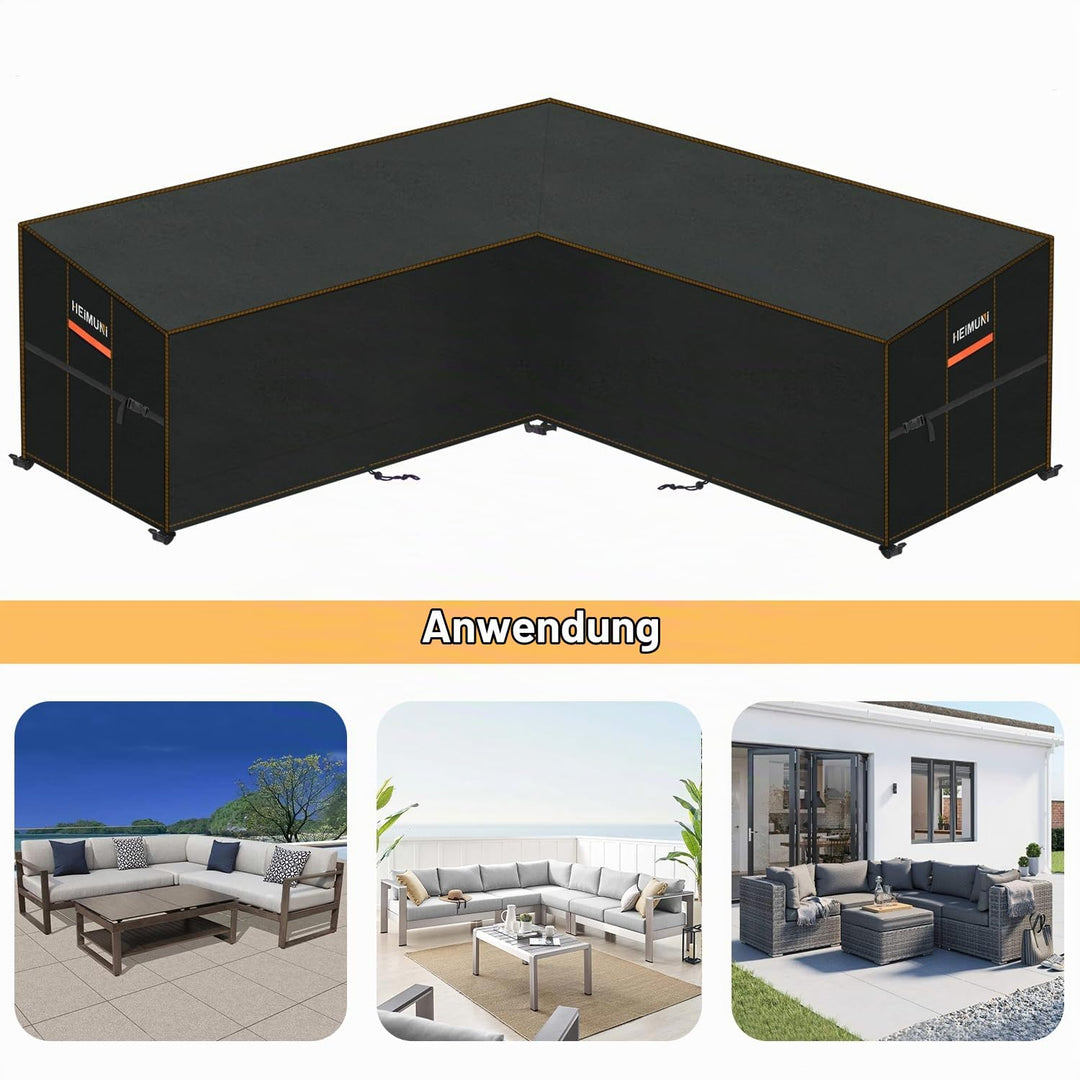 Lounge Sofa Abdeckung L-Form 270x270cm Oxford 420D Wasserdicht - Bild 7