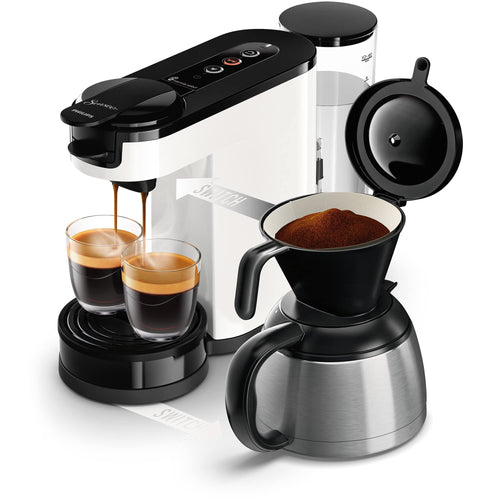 Pad- und Filterkaffeemaschine 2-in-1 mit Thermoskanne 7 Tassen