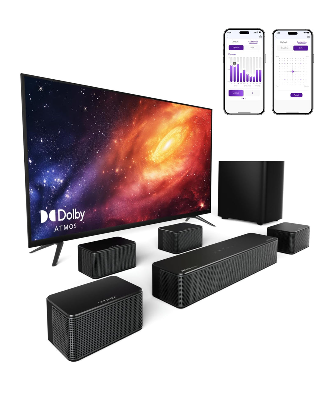 Soundbar 7.1 Surround mit Dolby Atmos, kabellosem Subwoofer und HDMI eARC