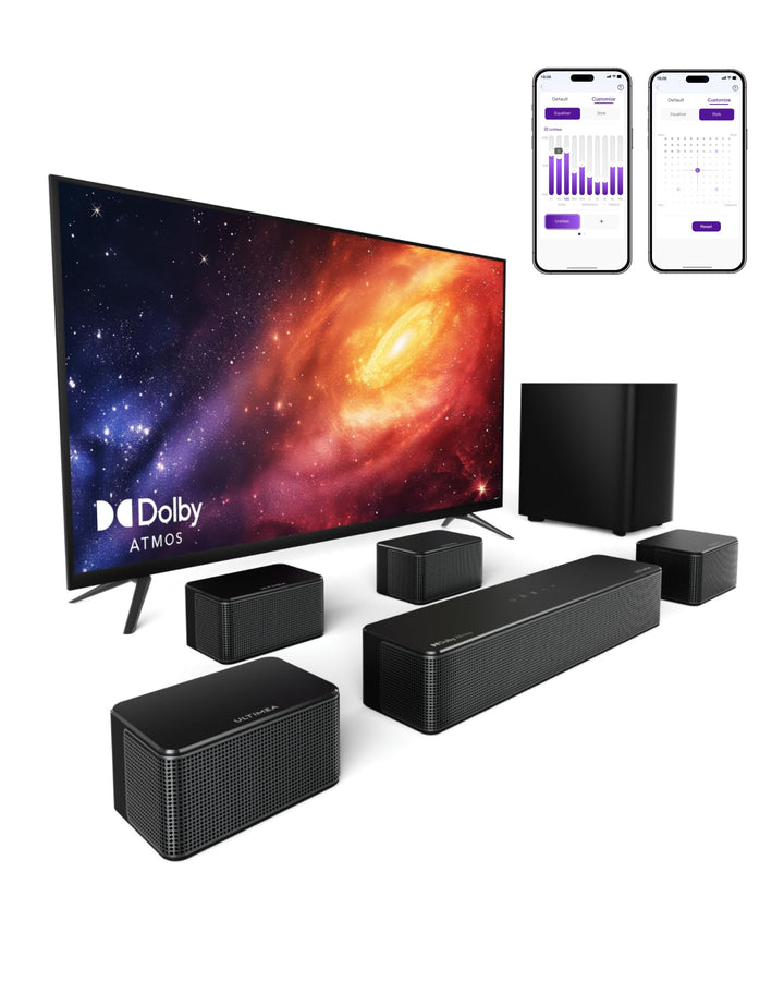 Soundbar 7.1 Surround mit Dolby Atmos, kabellosem Subwoofer und HDMI eARC