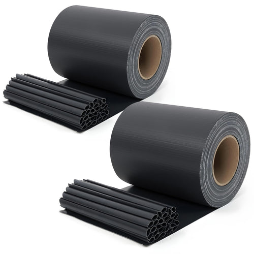 Sichtschutzstreifen PVC Doppelstabmatte 2x50m Anthrazit mit 40 Clips