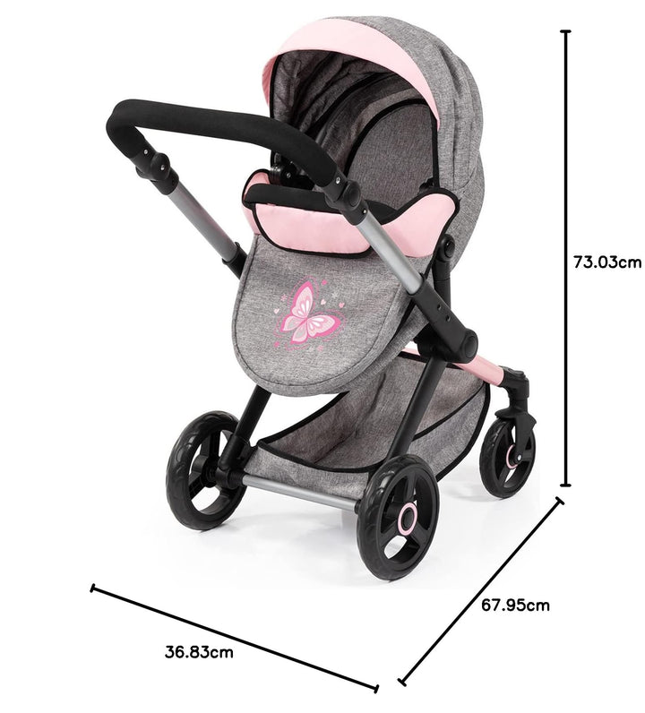 Puppenwagen 3-in-1 höhenverstellbar mit Tasche für Puppen bis 46 cm - Bild 8