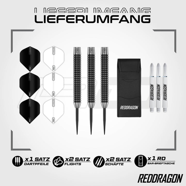 Steeldart-Set 80% Tungsten 21g mit Flights, Schäften &amp; Etui - Bild 2