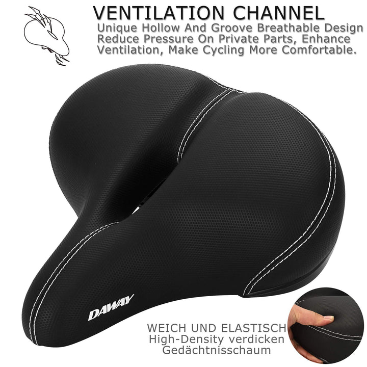 Fahrradsattel Extra Breit mit Memory-Foam für MTB, E-Bike &amp; Heimtrainer - Bild 3