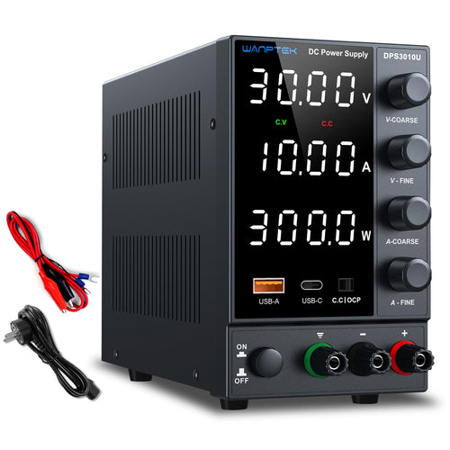 Labornetzteil 30V 10A 300W regelbar mit USB-A und USB-C