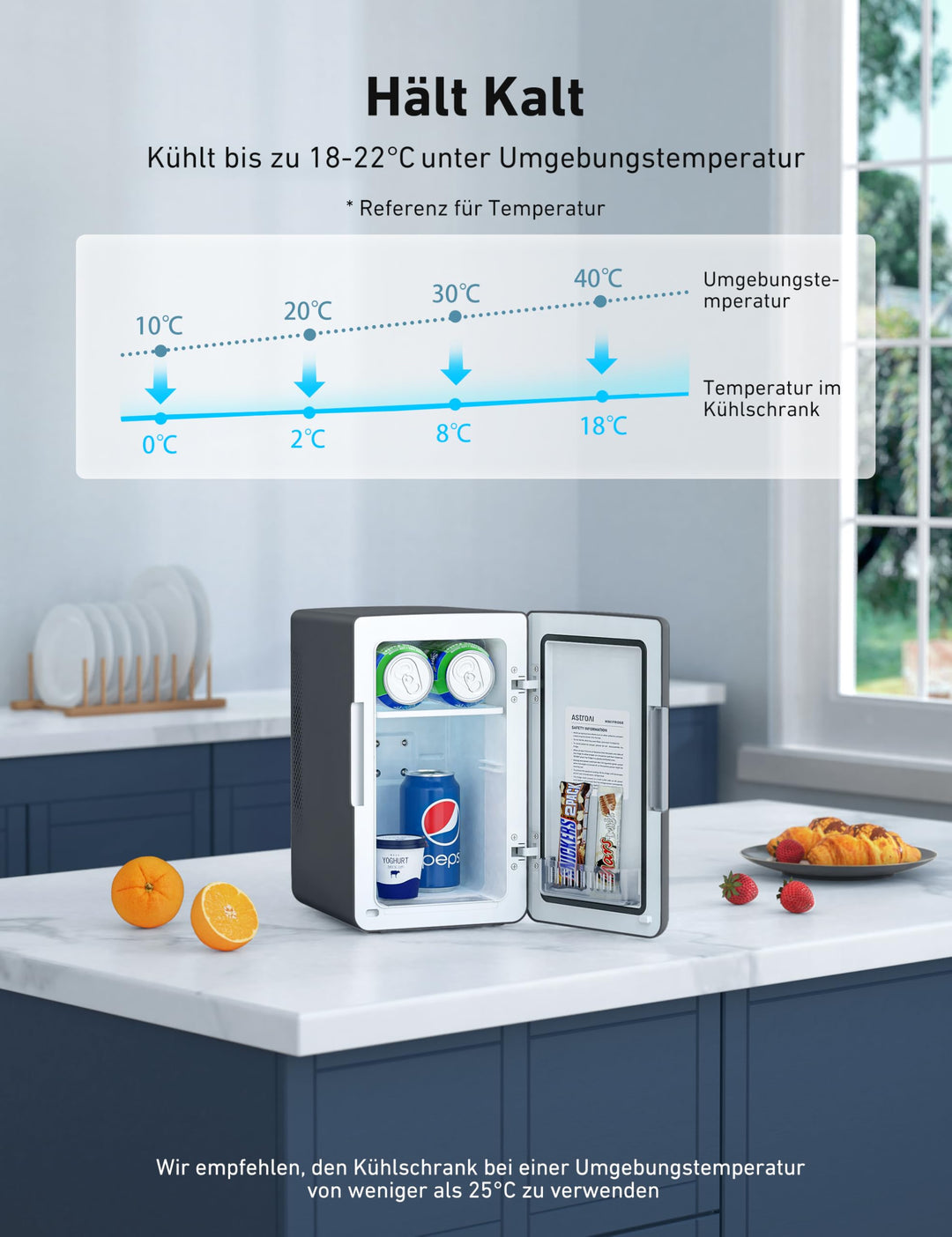 Mini Kühlschrank 6L mit Kühl- und Heizfunktion für Büro und Auto - Bild 3