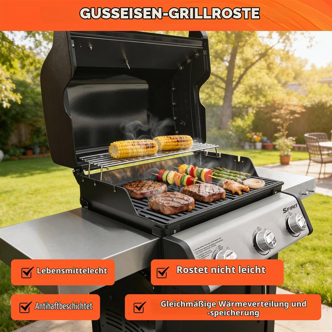 Grillrost Gusseisen 2er-Set 44,5x30 cm für Weber Spirit 300 - Bild 6
