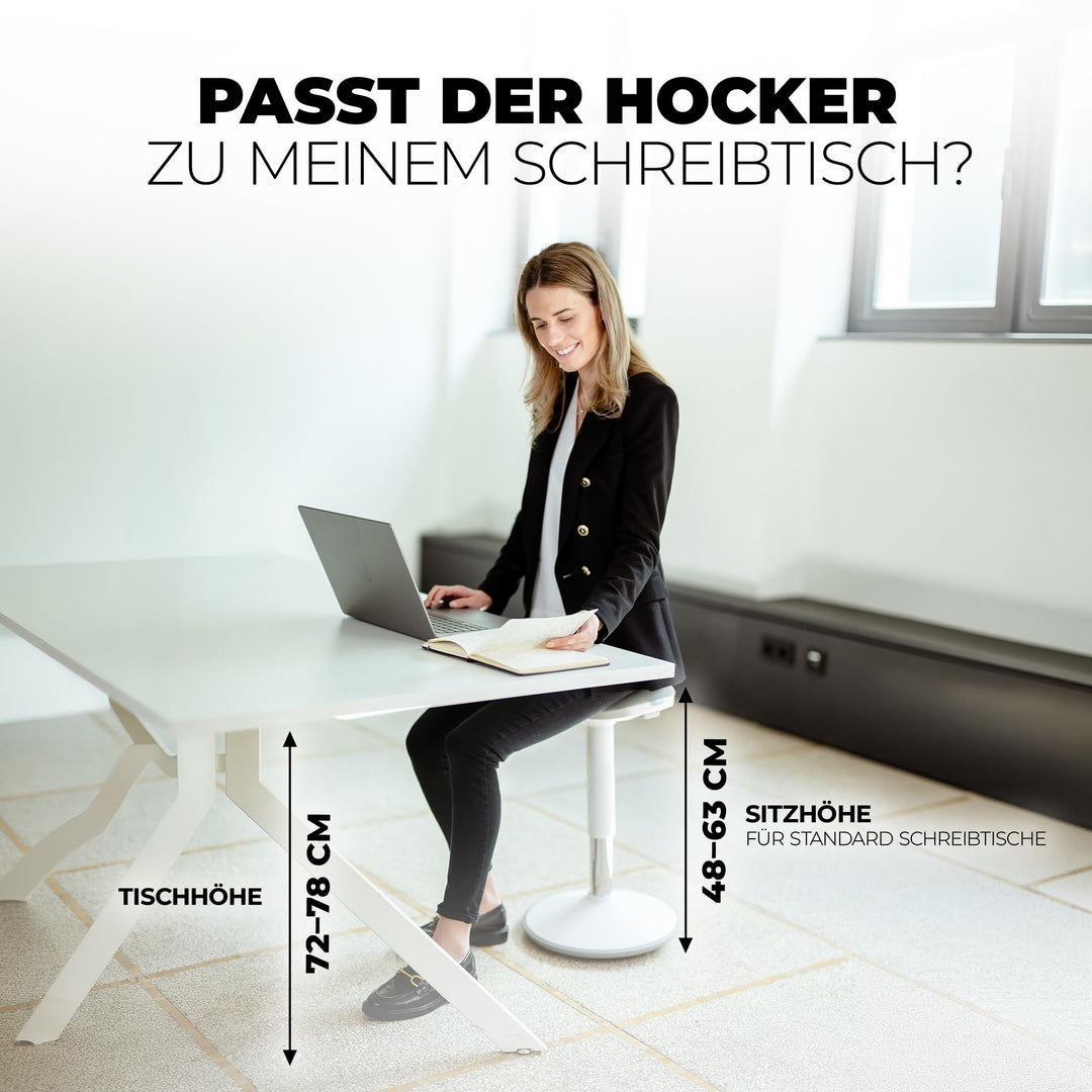 Sattelhocker Büro höhenverstellbar 43–63 cm 2 Sitzpositionen aktives Sitzen - Bild 3