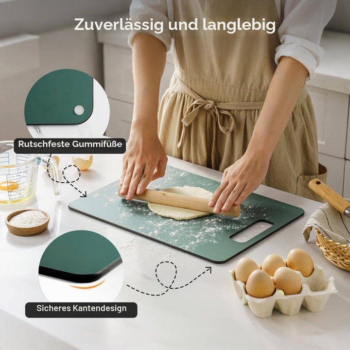 Schneidebrett-Set Holzfaser 2-teilig spülmaschinenfest grün - Bild 4