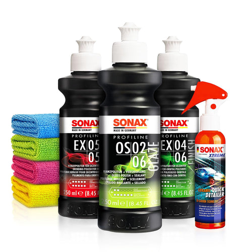 Auto Politur Set 8-teilig Sonax ExCut + Versiegelung Ceramic Spray