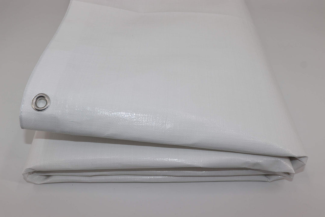 Abdeckplane Weiss 4x6m wasserdicht 260g/m² PE-Gewebe mit Ösen - Bild 2