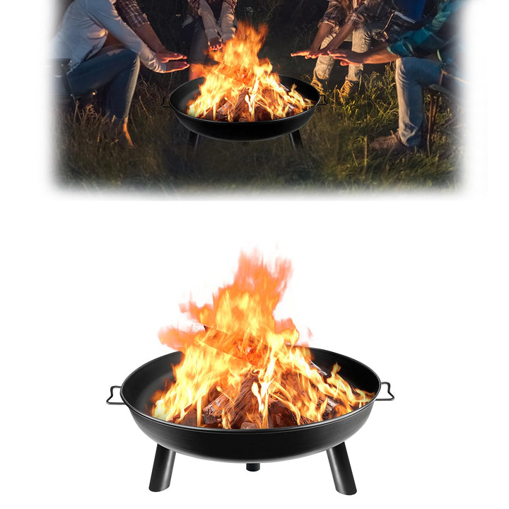 Feuerschale Stahl Ø 76 cm mit 3 Standbeinen für Garten und Terrasse