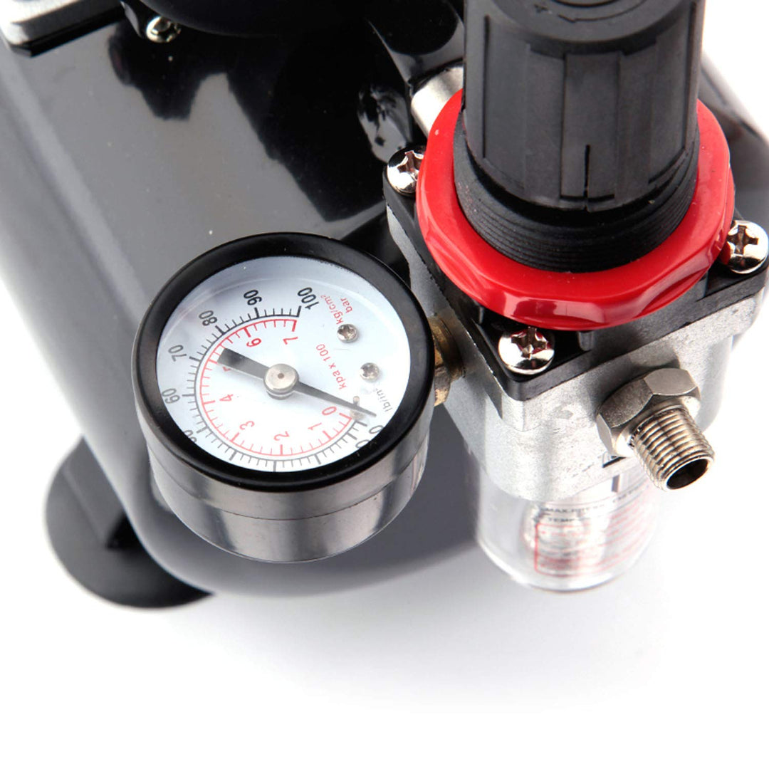 Airbrush Kompressor mit 3L Lufttank ölfreier Kolben 4 bar Auto-Stop - Bild 2