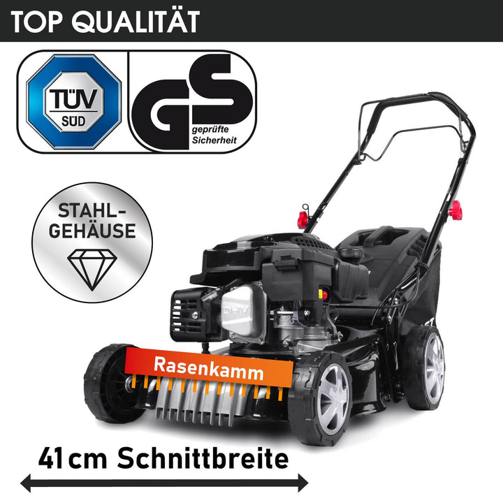 Benzin Rasenmäher mit Hinterradantrieb 41cm 3-in-1 Mulchen 40L - Bild 3