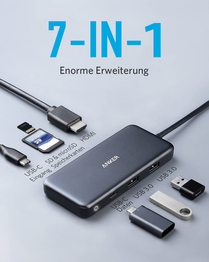 USB-C Hub 7-in-1 mit 4K HDMI, SD-Karte &amp; 85W Power Delivery - Bild 2