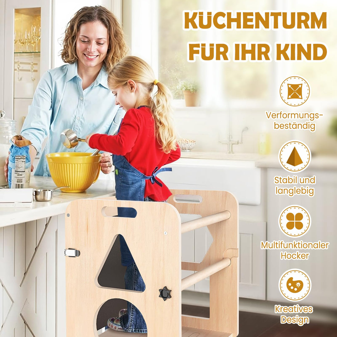 Lernturm 3-in-1 mit Tafel klappbar für Kinder ab 1 Jahr - Bild 4