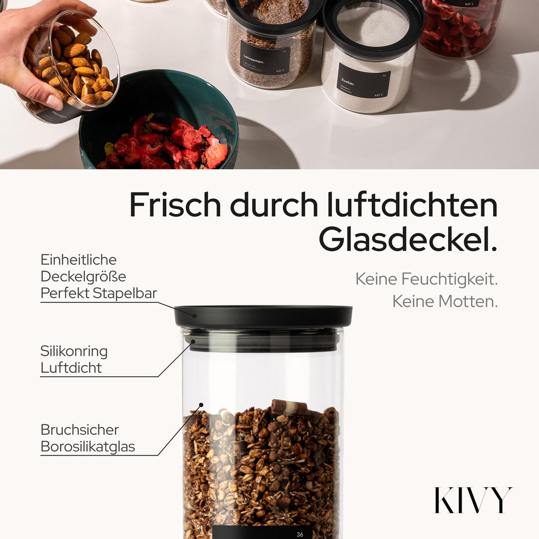 Vorratsgläser Borosilikatglas luftdicht 4x 500ml mit Glasdeckel - Bild 6