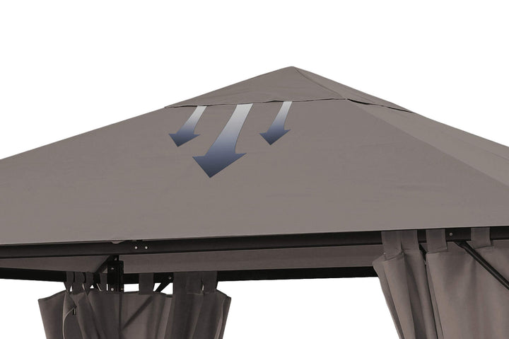 Pavillon Ersatzdach 3x3m Polyester wasserabweisend Taupe - Bild 3