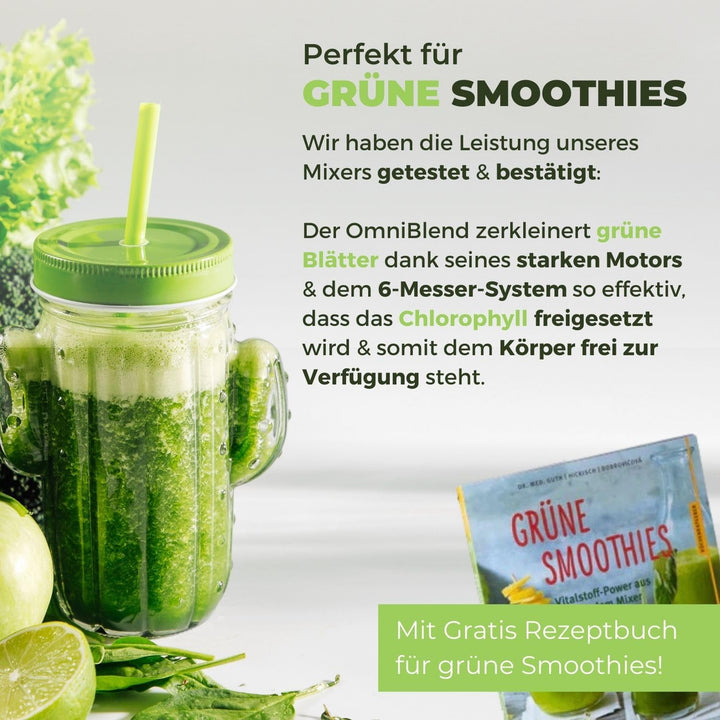 Standmixer 2L BPA-frei 3-PS-Motor 6-Klingen Edelstahl für Smoothies - Bild 4