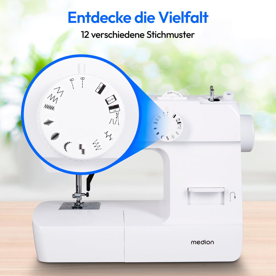 Nähmaschine 70W mit 12 Stichmustern und Knopflochautomatik - Bild 4