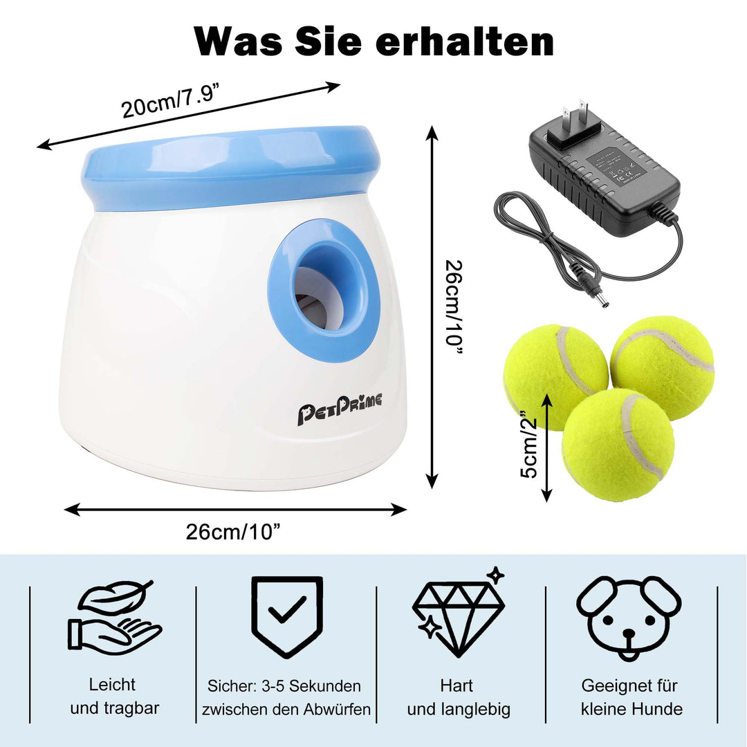 Automatischer Ballwerfer für Hunde 3-9 m Wurfweite mit 3 Tennisbällen - Bild 4