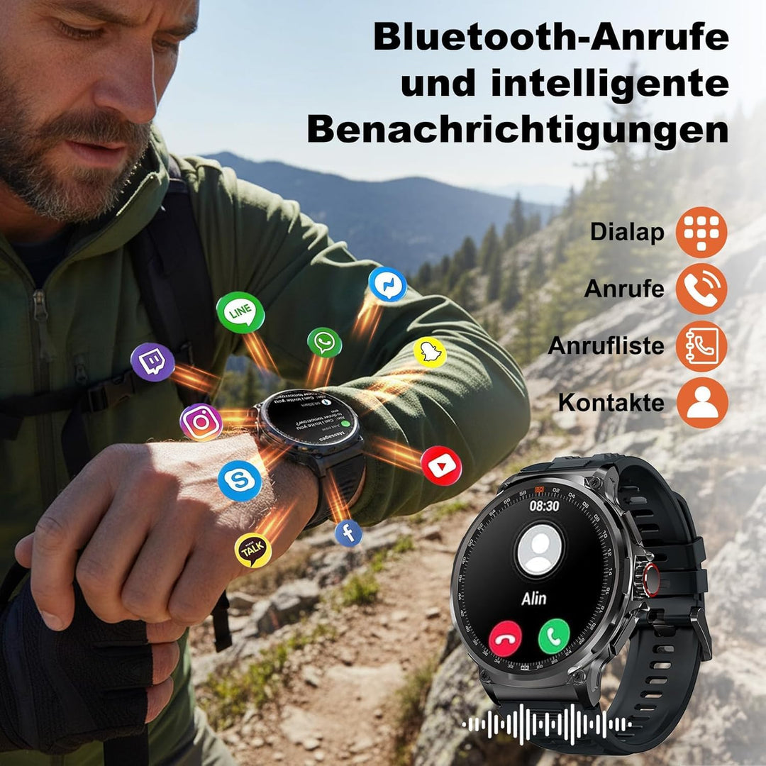Smartwatch Herren 1,85 Zoll mit Bluetooth-Anruf und Gesundheitsmonitor - Bild 2