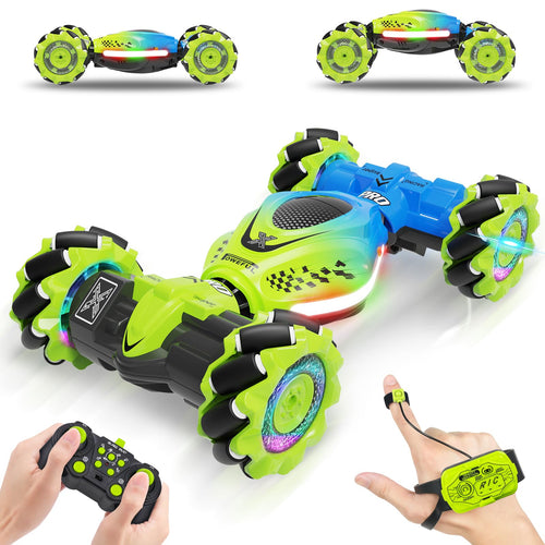 RC Stuntauto 4WD mit Gestensteuerung und Fernbedienung blau-grün