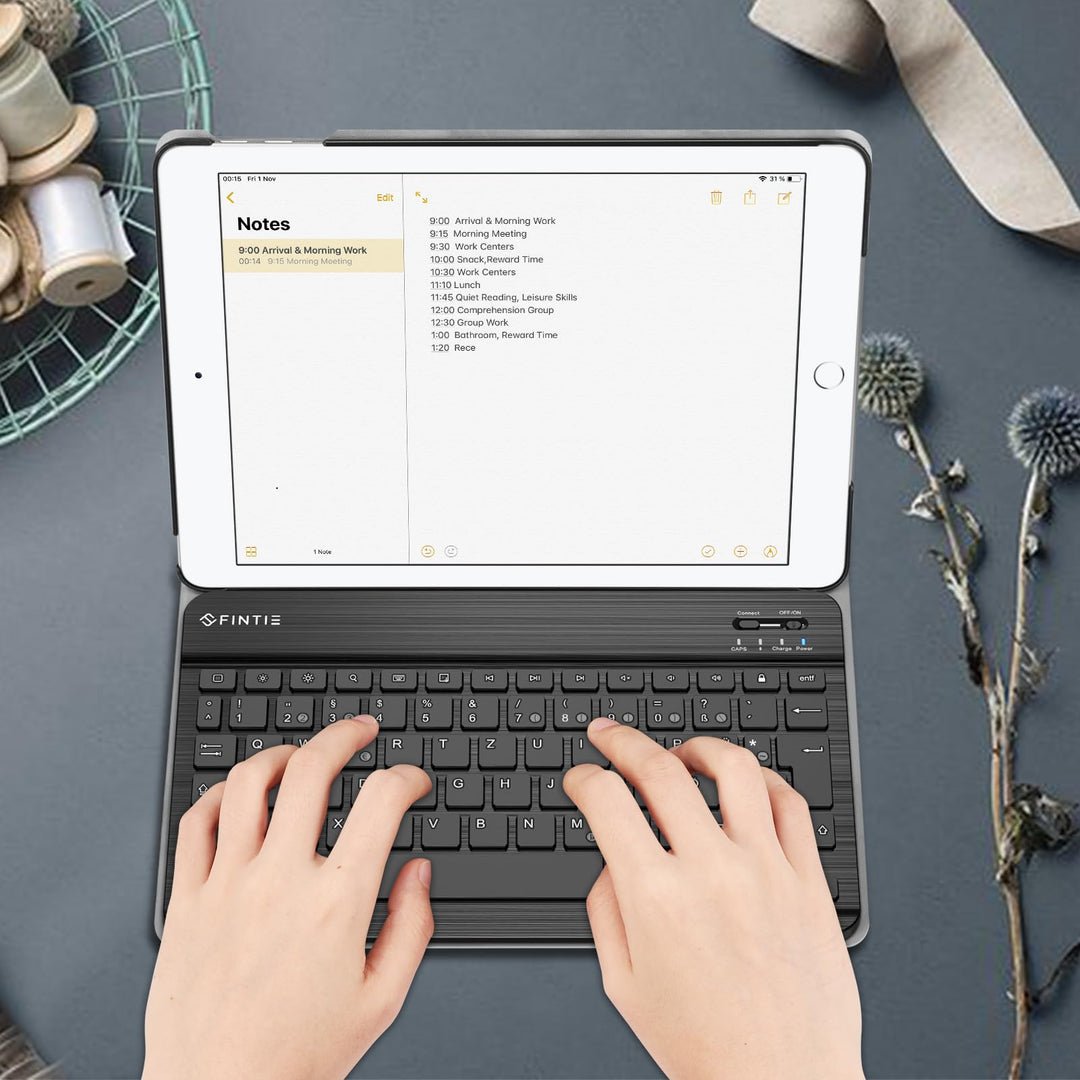 iPad Air 1 &amp; 2 Hülle mit Bluetooth-Tastatur abnehmbar Schwarz - Bild 6