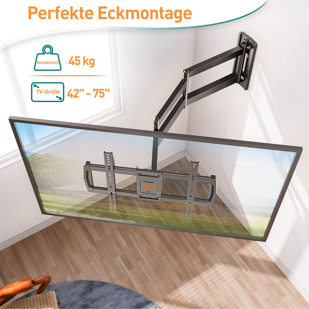 TV Wandhalterung schwenkbar 962mm Arm für 42-75 Zoll Fernseher - Bild 5