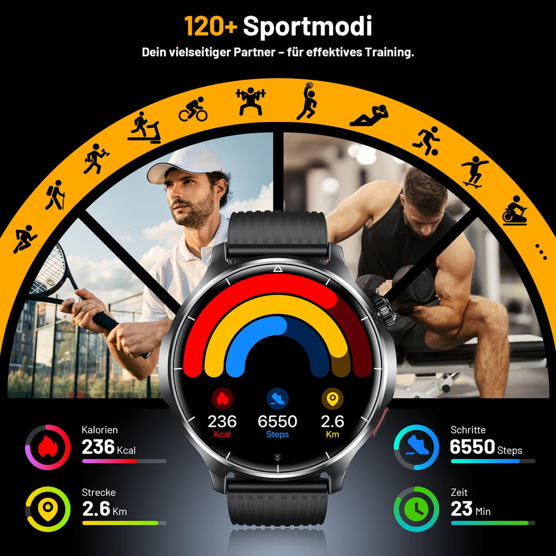 Smartwatch Herren 1,52" HD Touchscreen 1000 mAh Bluetooth-Anruf IP68 - Bild 5