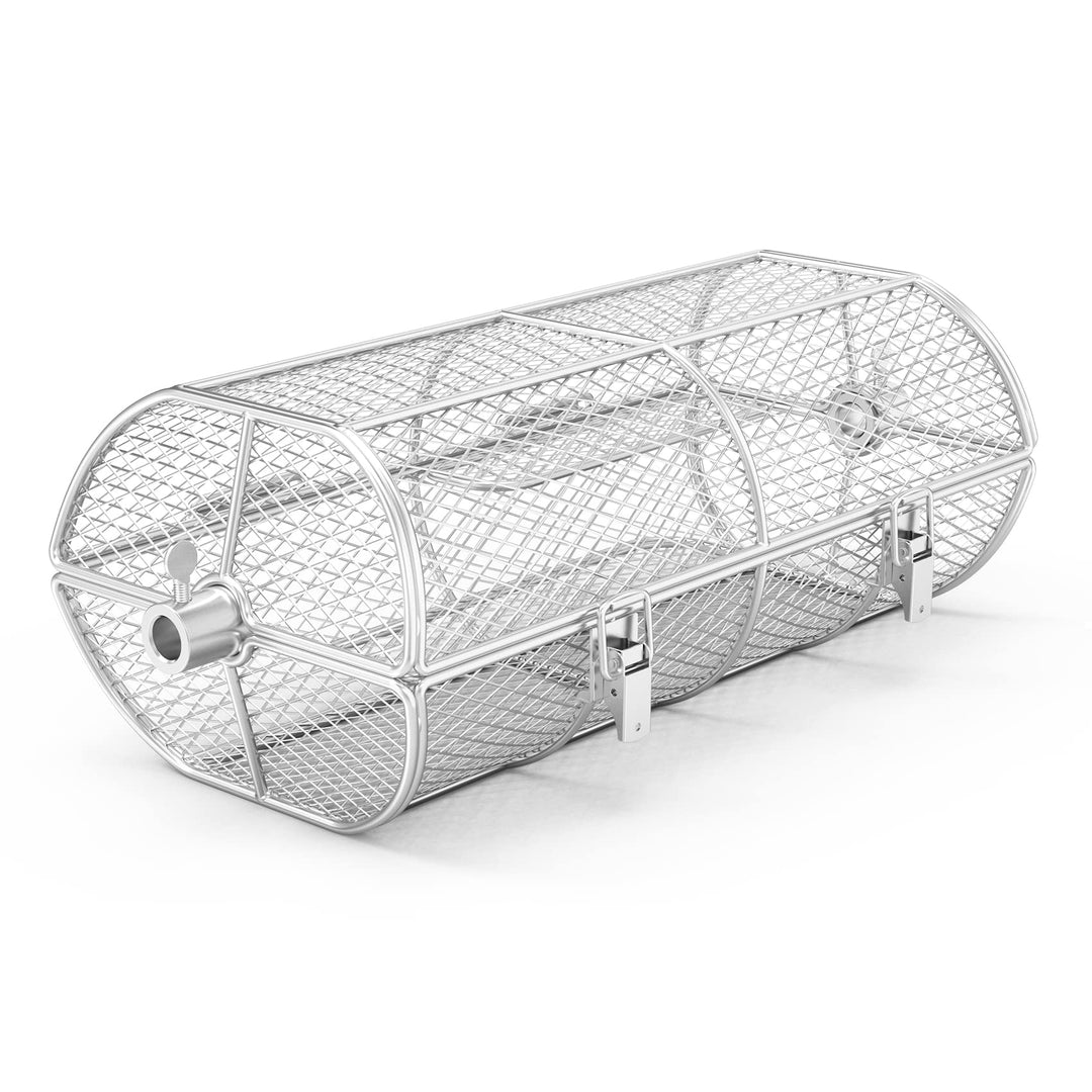 Grillkorb Drehspieß Edelstahl universal für Rotisserie-Grill