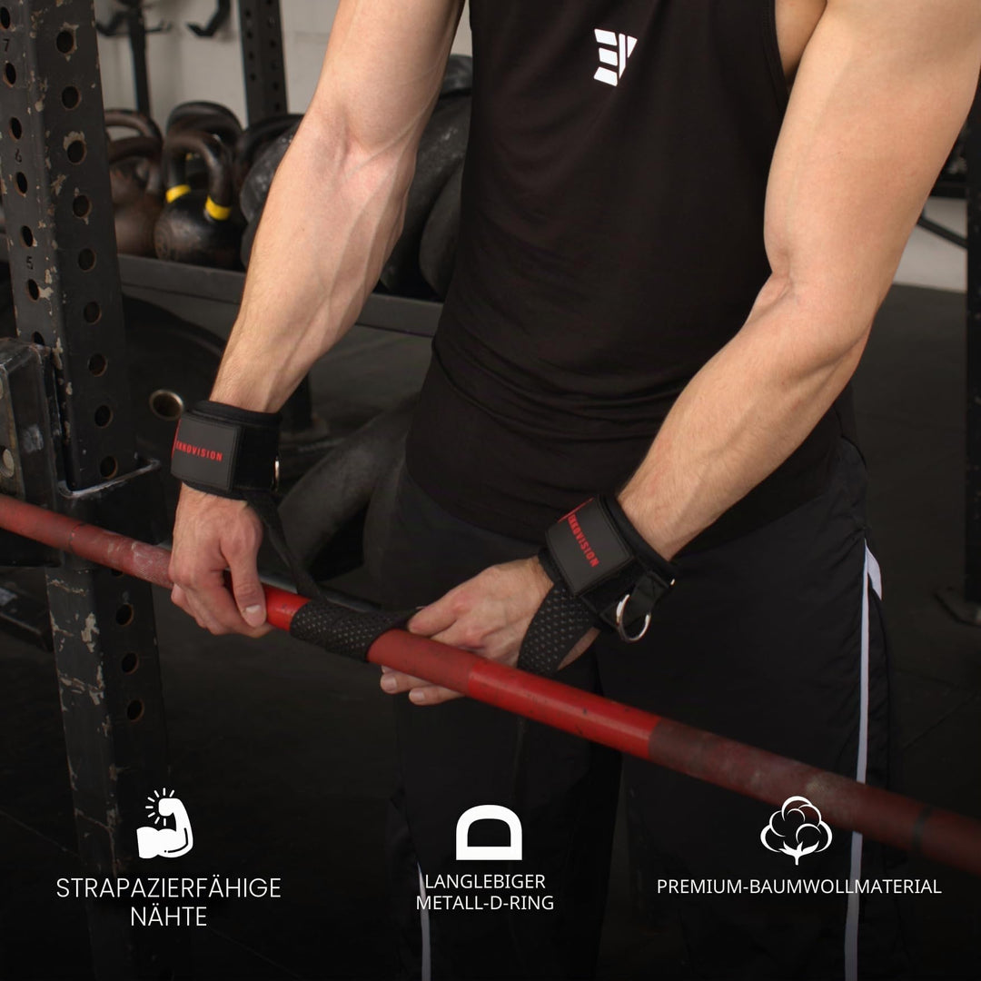Gewichthebegurte Nylon mit D-Ring und Handgelenkmanschette für Fitness - Bild 6