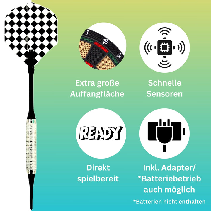 Elektronische Dartscheibe mit LCD-Anzeige 21 Spiele für 4 Spieler - Bild 5