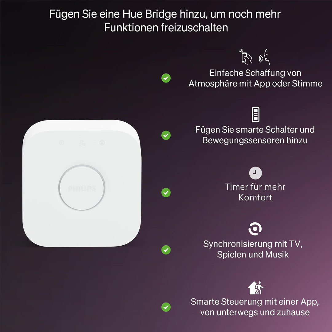 Smart LED Starter-Set E27 mit Bridge, Millionen Farben, dimmbar - Bild 7