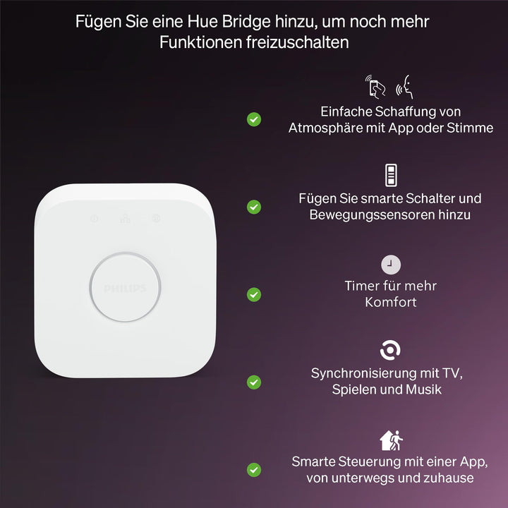 Smart LED Starter-Set E27 mit Bridge, Millionen Farben, dimmbar - Bild 7