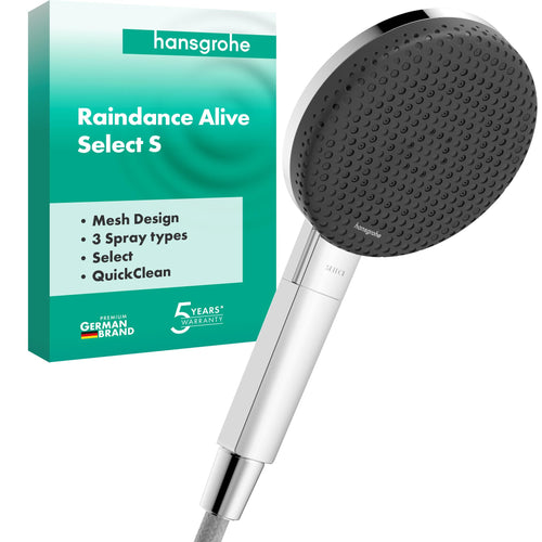 Handbrause rund 125 mm mit 3 Strahlarten und Antikalk Chrom