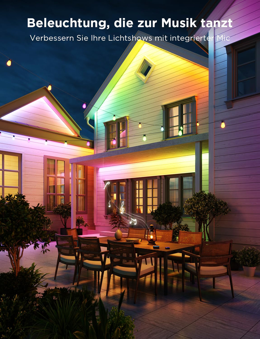 LED Strip Aussen RGBIC 10 m mit App- und Sprachsteuerung IP65 - Bild 2