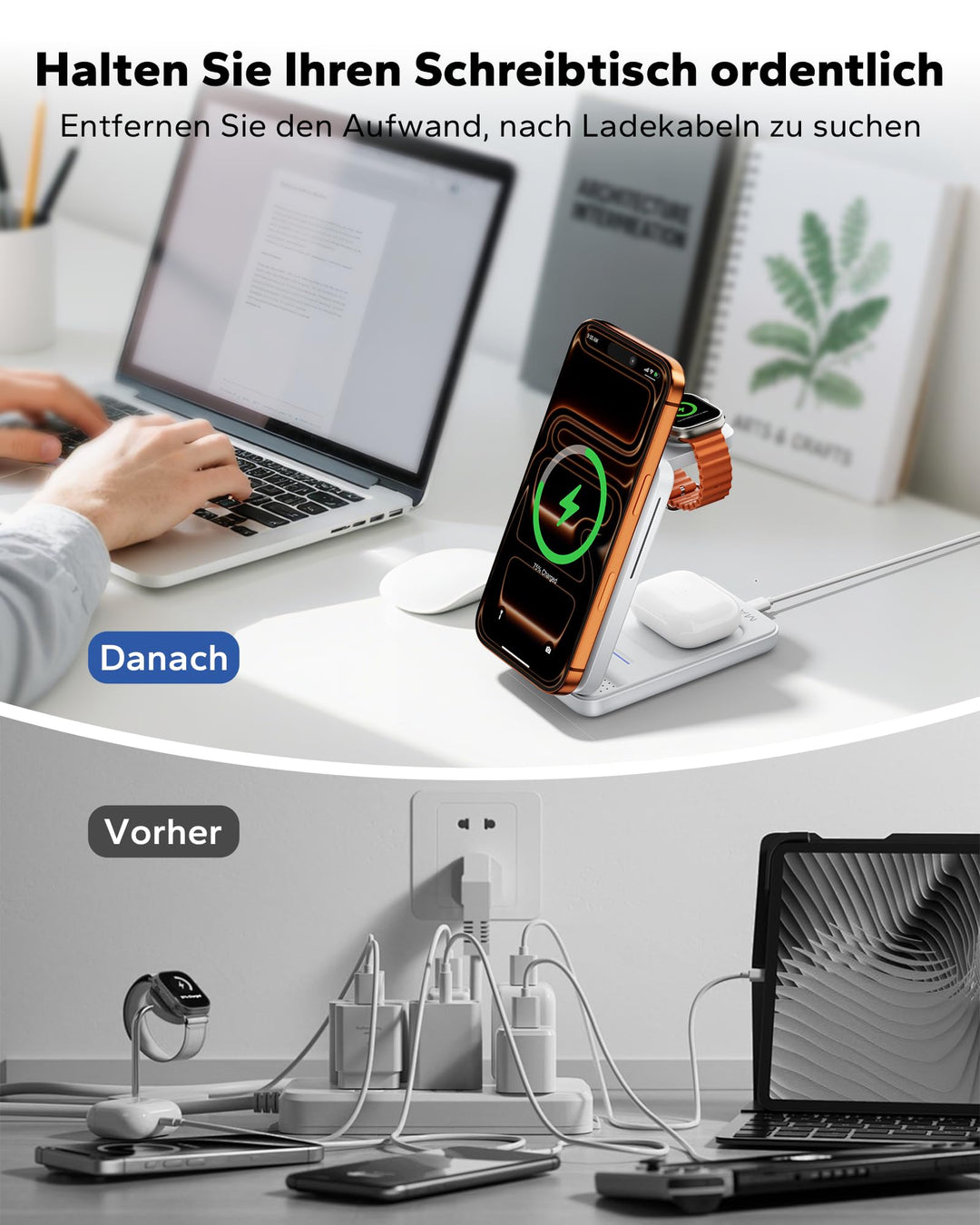 3-in-1 Ladestation iPhone Apple Watch AirPods faltbar 20W - Bild 8