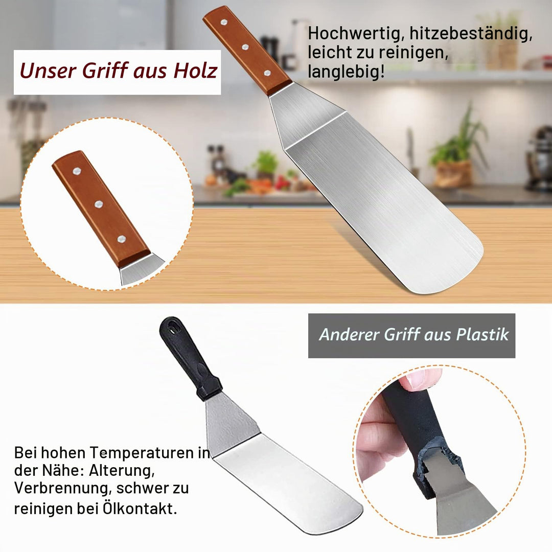 Grillspachtel-Set Edelstahl 9-teilig für Plancha und Teppanyaki - Bild 6