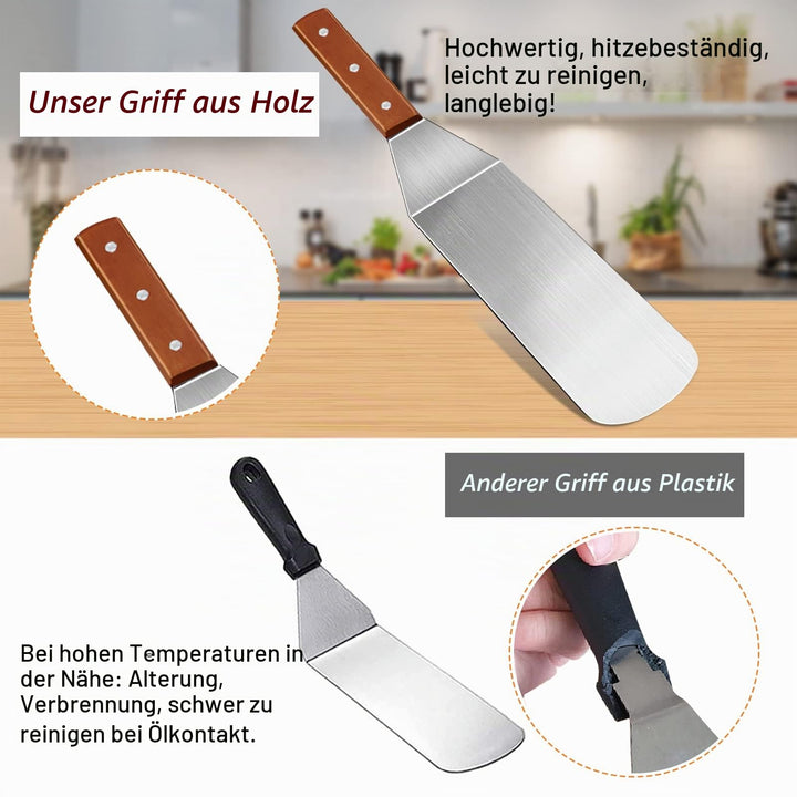 Grillspachtel-Set Edelstahl 9-teilig für Plancha und Teppanyaki - Bild 6