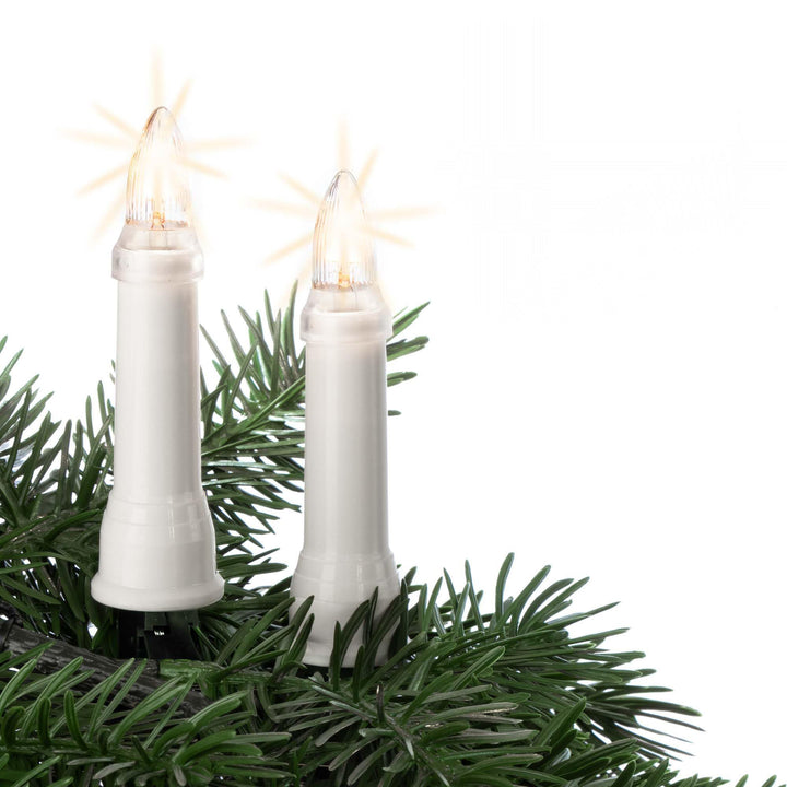 Weihnachtsbaum Lichterkette aussen 20 warmweisse Kerzenlichter mit Stecker