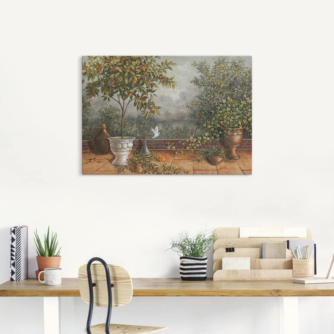 Leinwandbild Garten Motiv 100x70 cm auf Holzrahmen fertig zum Aufhängen - Bild 7