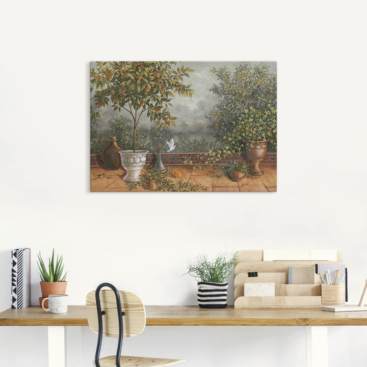 Leinwandbild Garten Motiv 100x70 cm auf Holzrahmen fertig zum Aufhängen - Bild 7